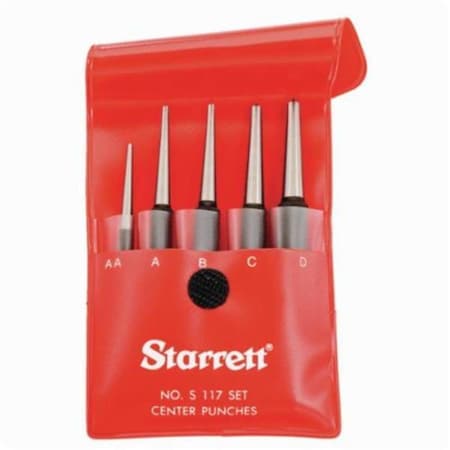 Starrett 5.625 to 0.156 in. Center Punch Set with Round Shank - 5 Piece ST435685